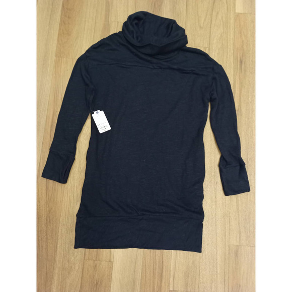 NWT St. John's Bay Active Women Sz M Black Cowl Neck Tunic Pockets Thumbhole - Picture 4 of 5